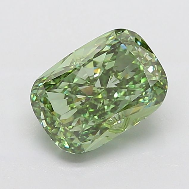 3.22 Carat Cushion Cut Fancy Green