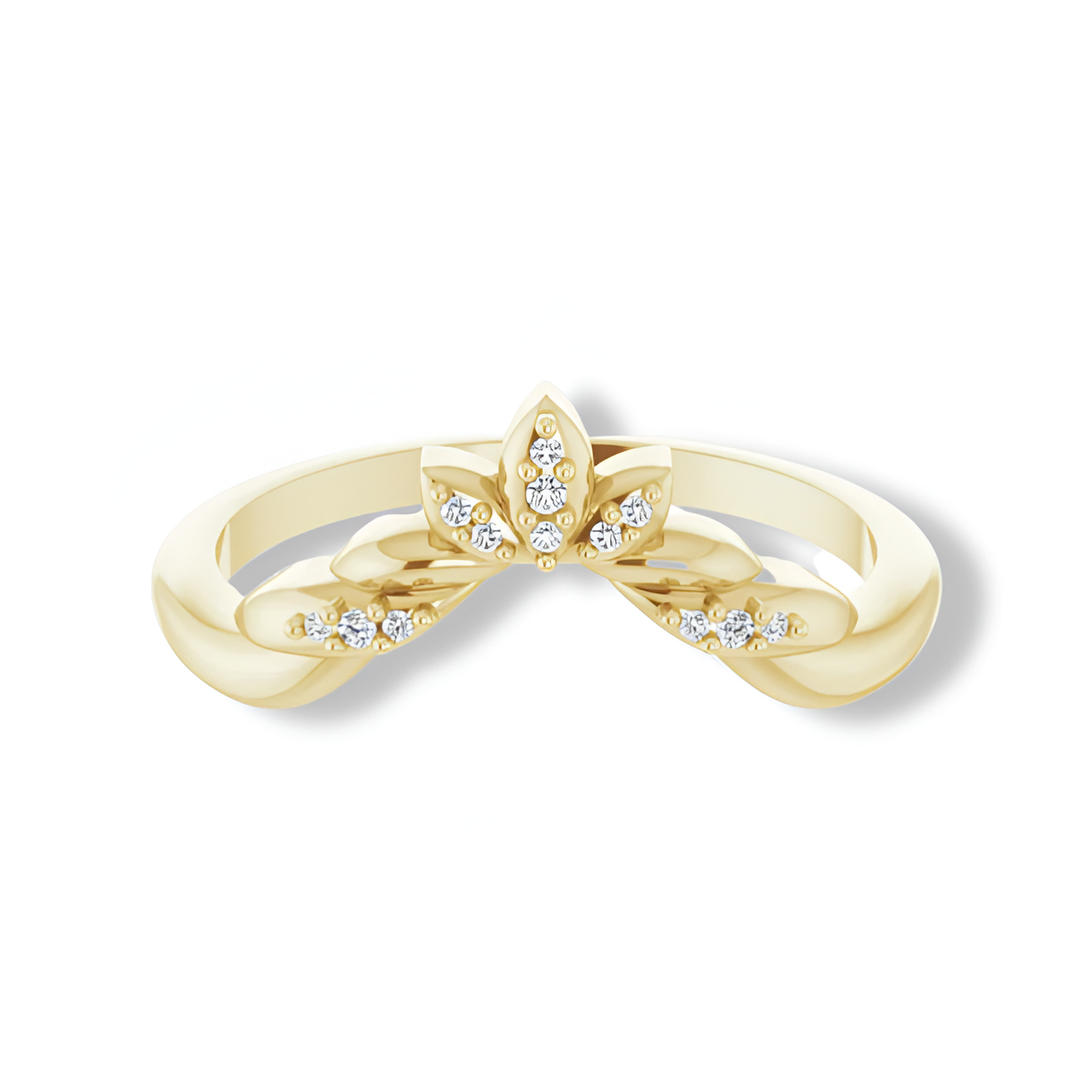 Round Diamond Floral Inspired Curved Band