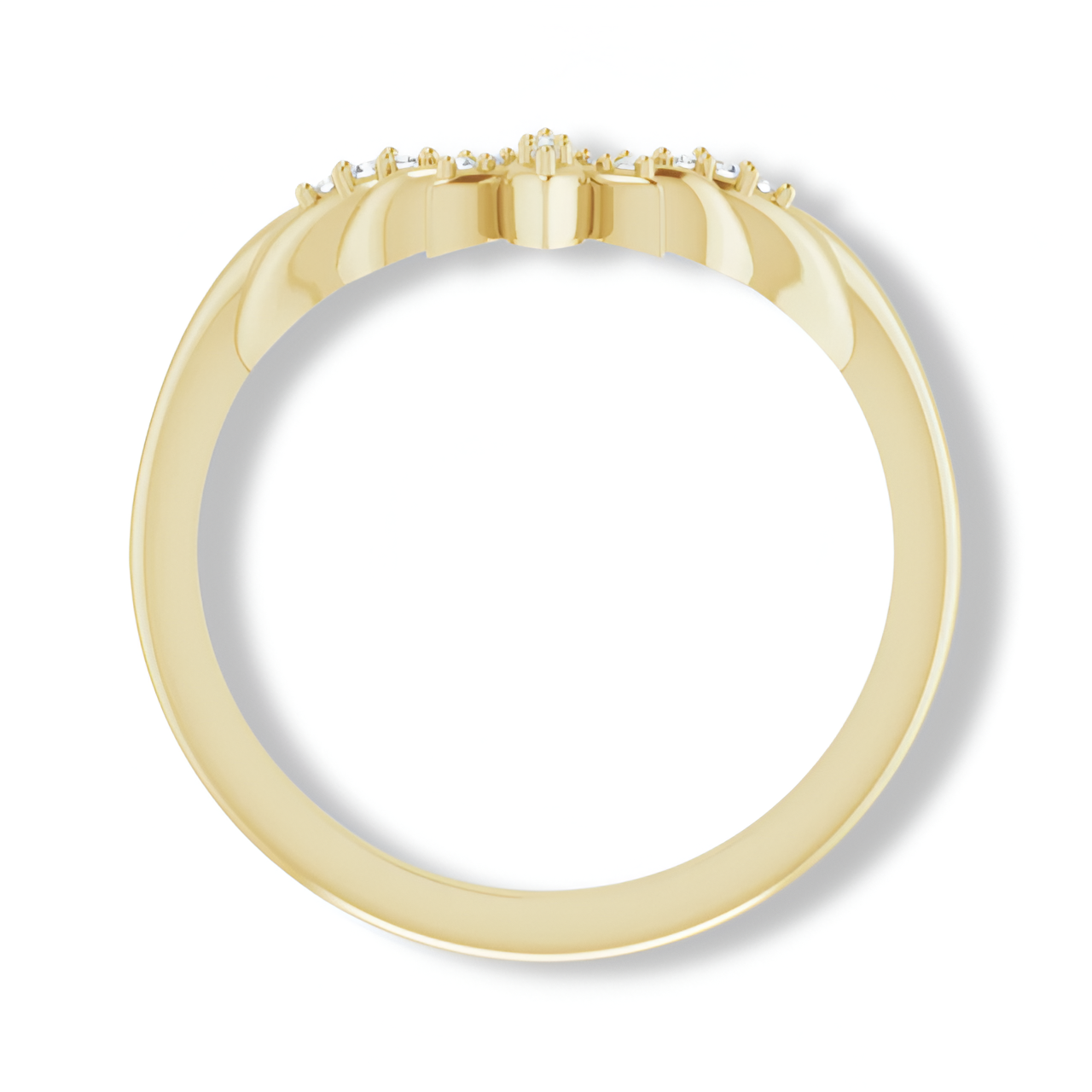 Round Diamond Floral Inspired Curved Band-VIRABYANI