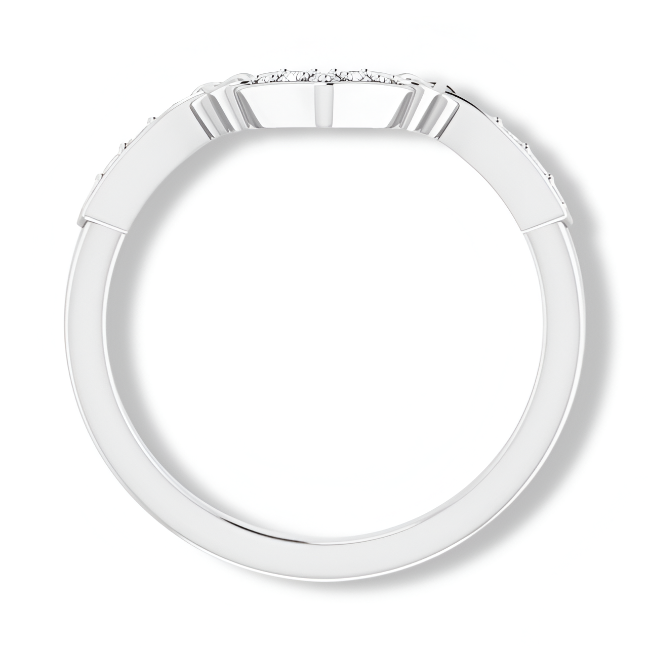 Round Diamond Celtic Inspired Curved Band-VIRABYANI