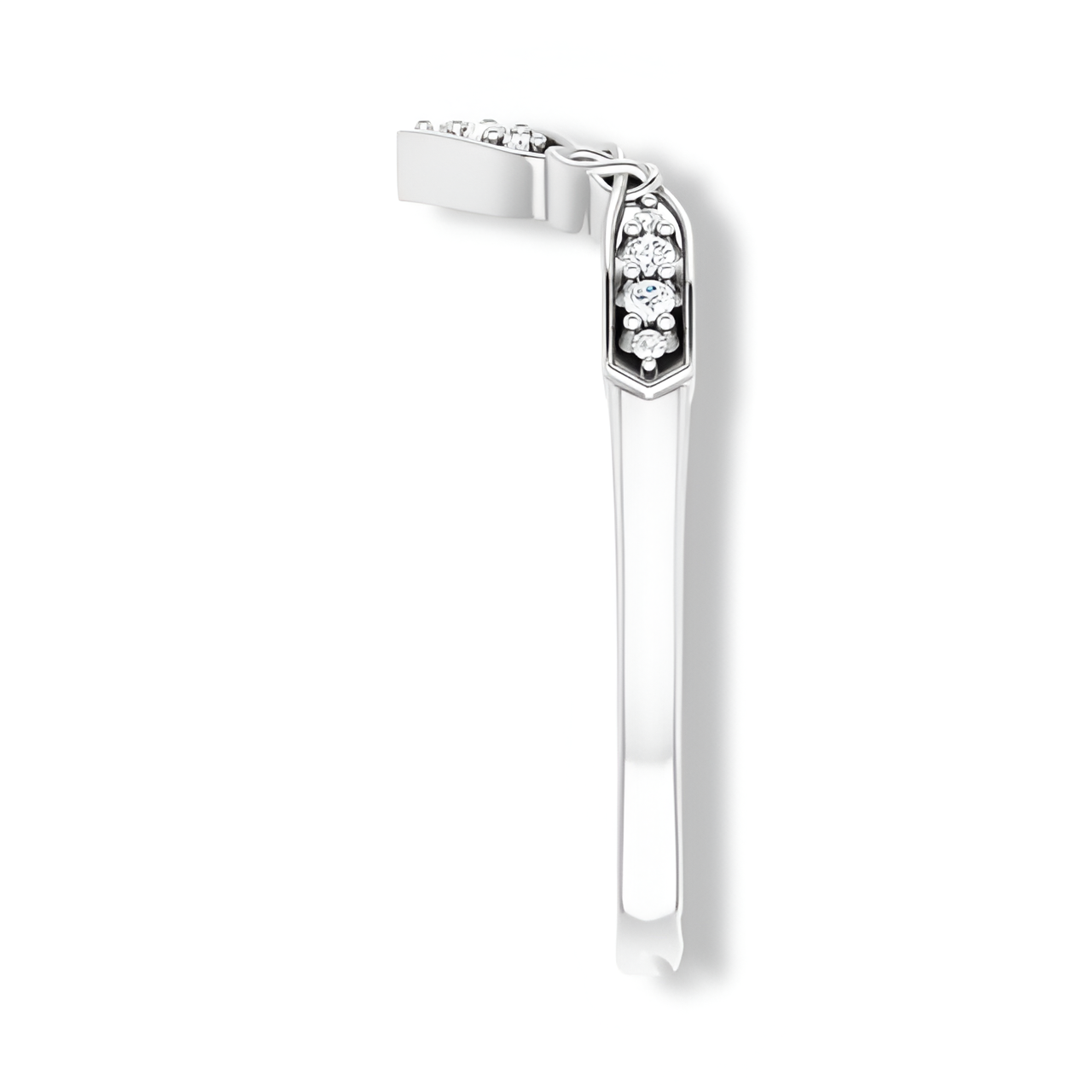 Round Diamond Celtic Inspired Curved Band-VIRABYANI