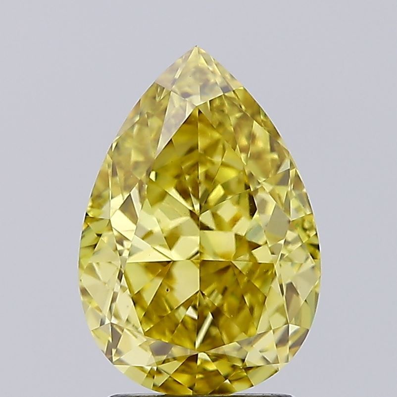 2.85 Carat Pear Cut Fancy Yellow