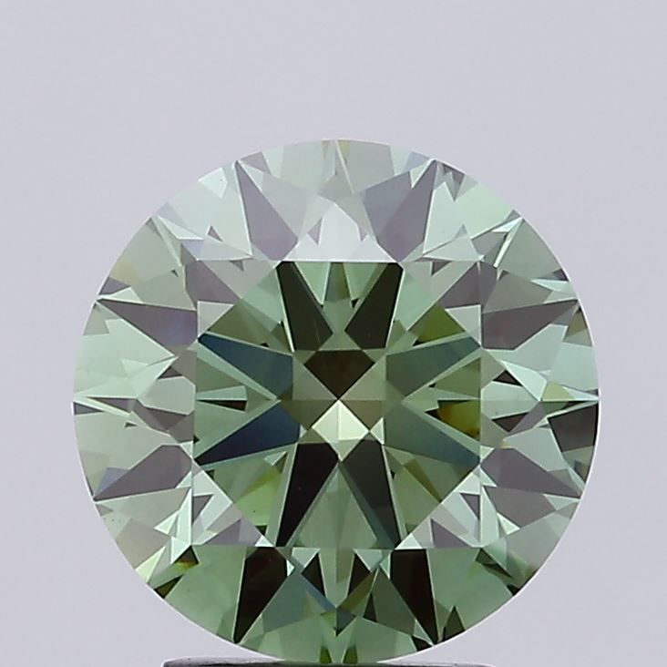3.28 Carat Round Cut Fancy Green