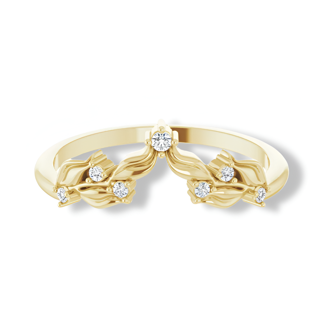Round Diamond Curved Contour Band-VIRABYANI