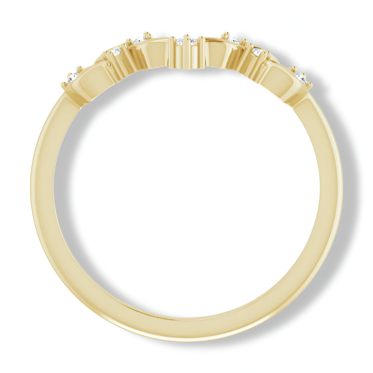 Round Diamond Curved Contour Band-VIRABYANI