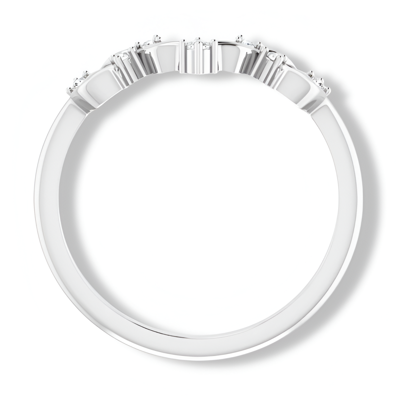 Round Diamond Curved Contour Band-VIRABYANI