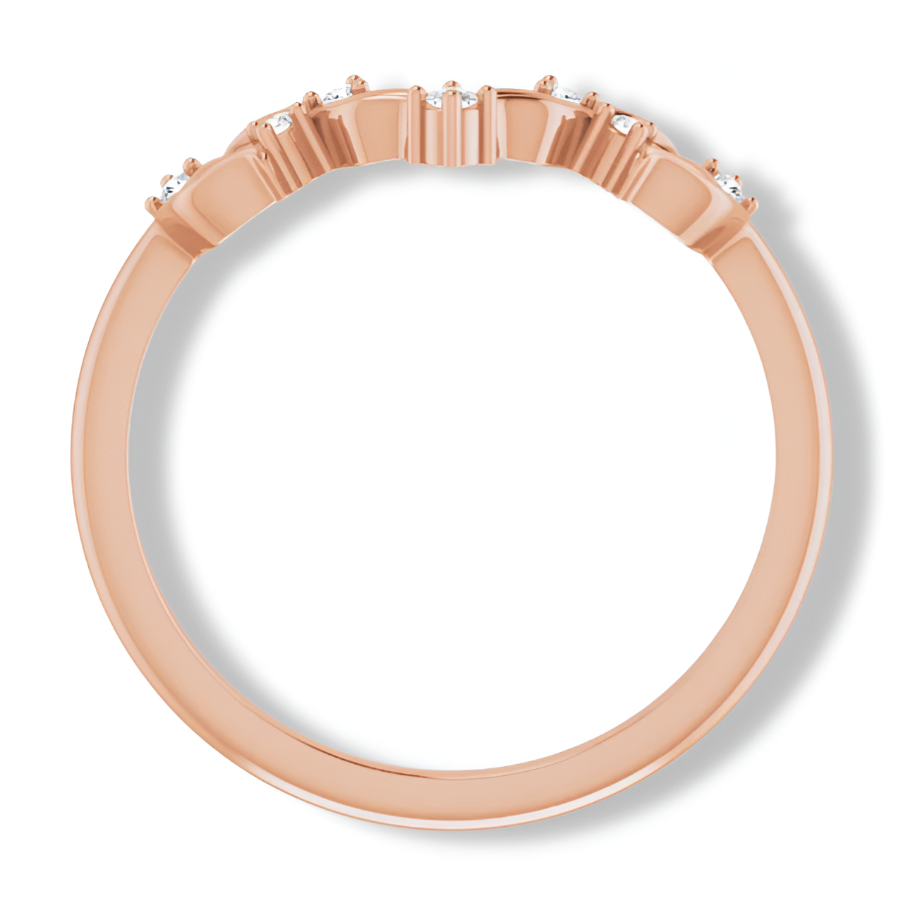 Round Diamond Curved Contour Band-VIRABYANI