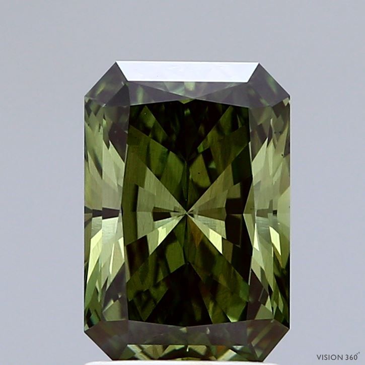 1.86 Carat Radiant Cut Fancy Green