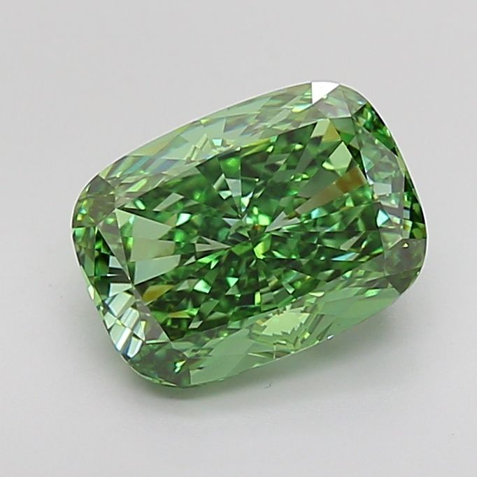4.00 Carat Cushion Cut Fancy Green