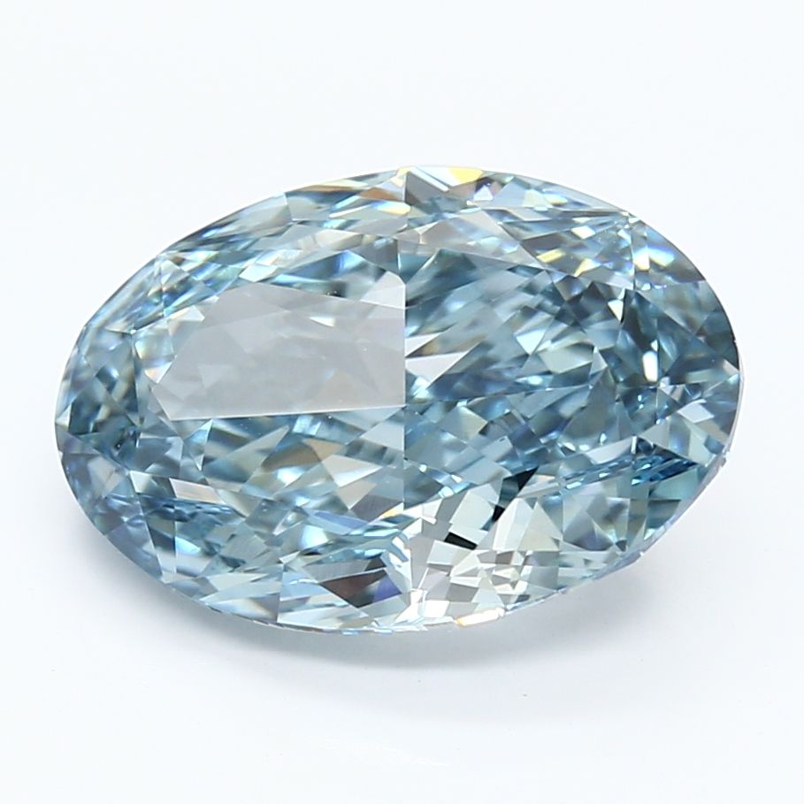 5.48 Carat Oval Cut Fancy Blue