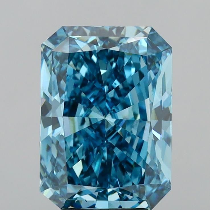 4.08 Carat Radiant Cut Fancy Blue