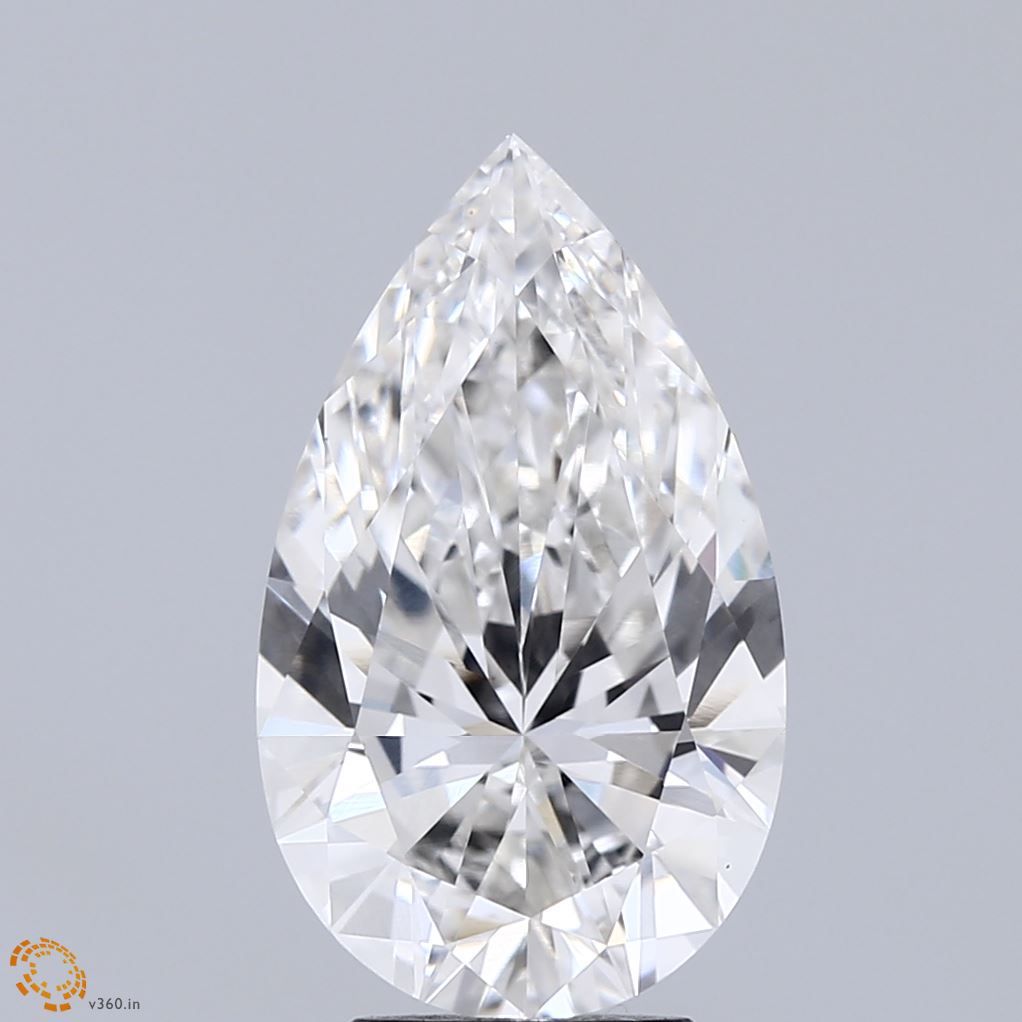 4.02 Carat G-VVS2 Pear Lab Diamond