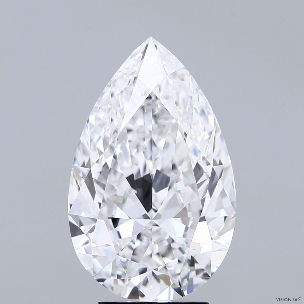 4.02 Carat D-VVS2 Pear Lab Diamond