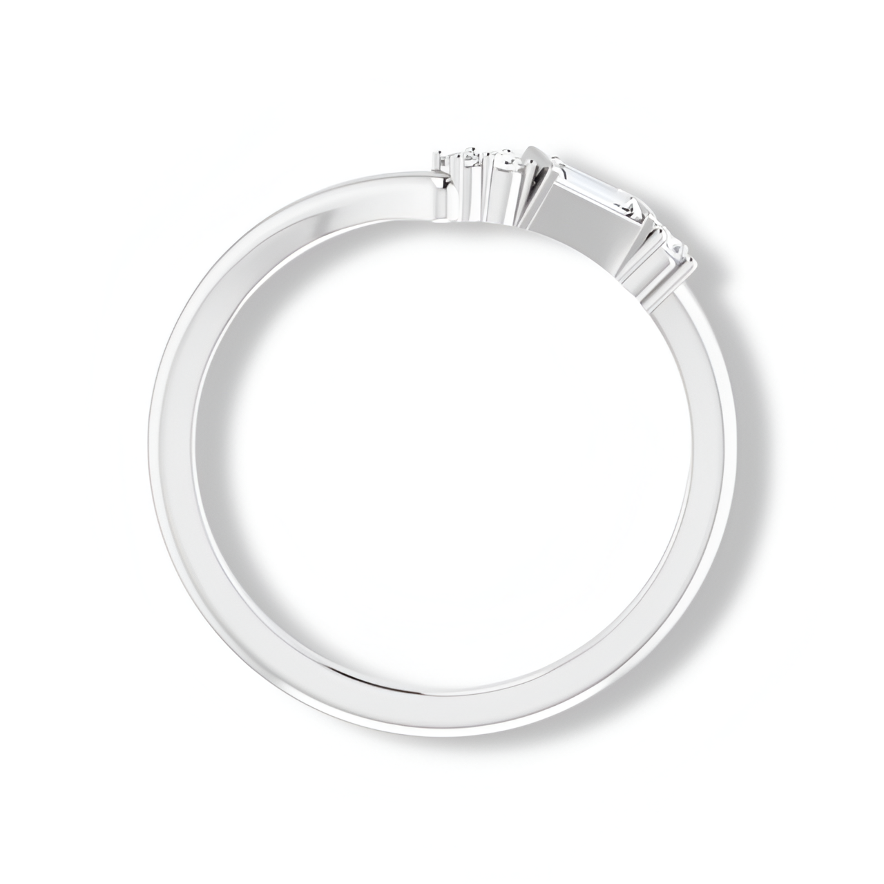 Contour Band With Baguette and Round Diamonds-VIRABYANI