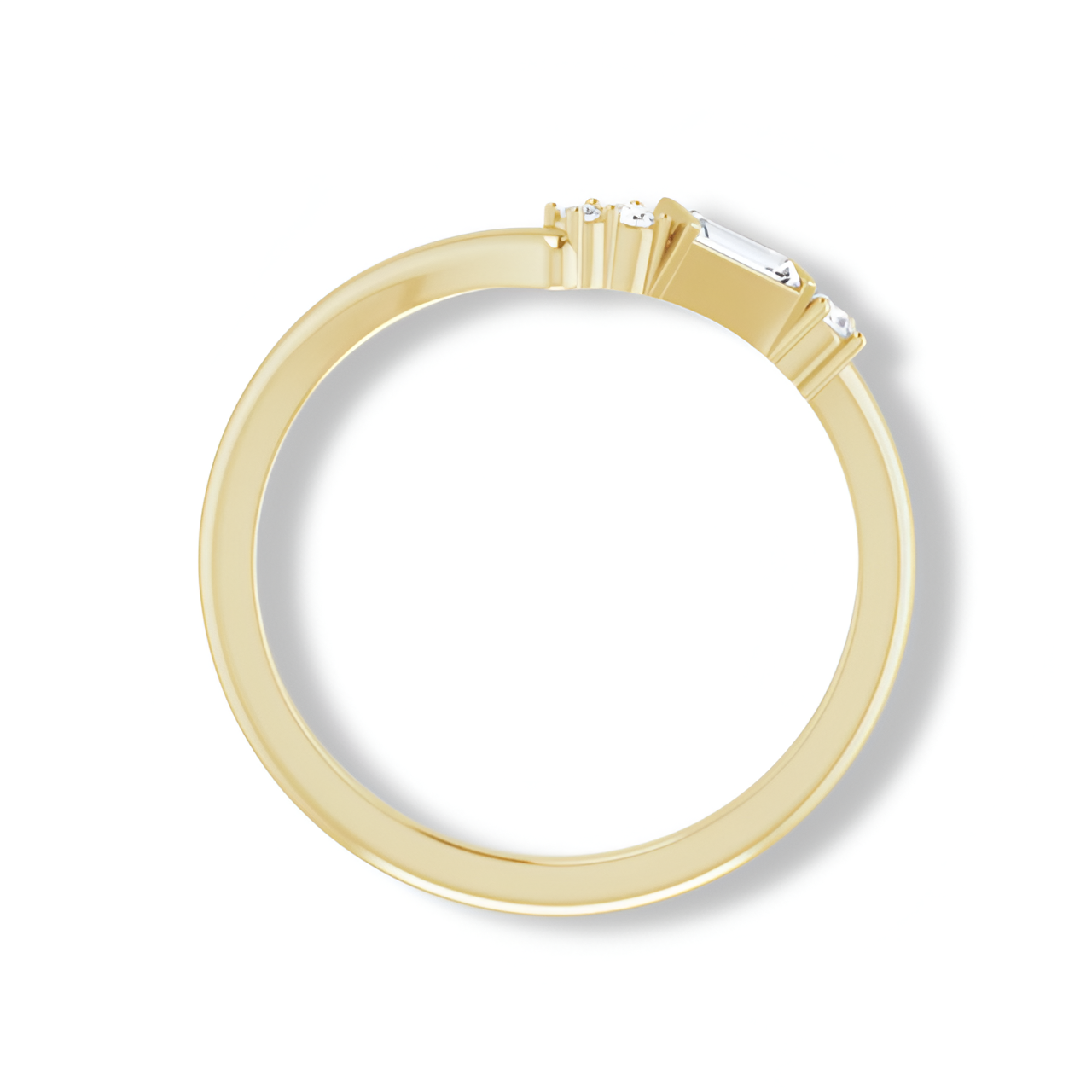 Contour Band With Baguette and Round Diamonds-VIRABYANI