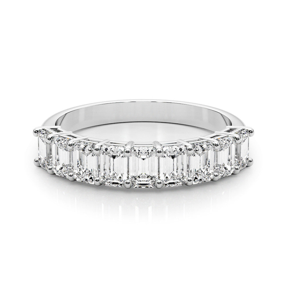 Nine Stone 2.0 ct. Emerald Cut Diamond Wedding Ring