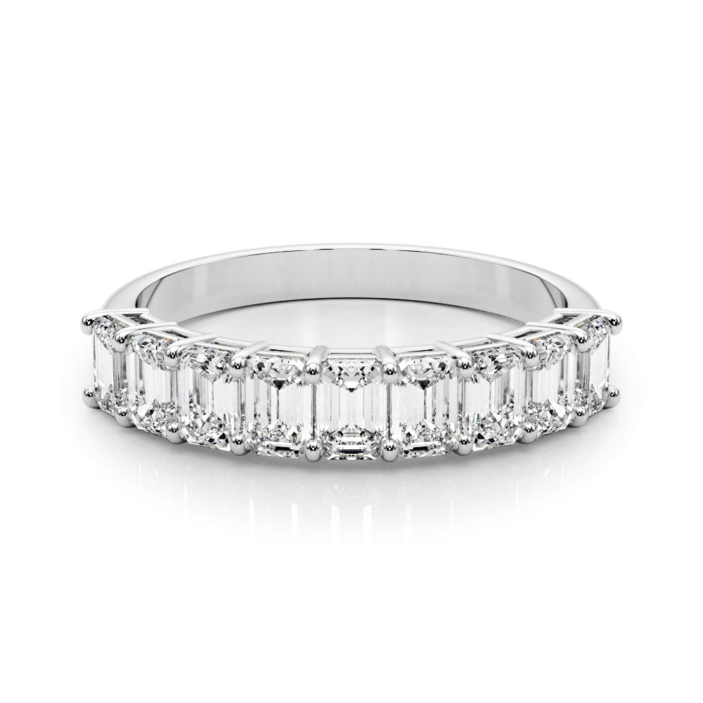 Nine Stone 2.0 ct. Emerald Cut Diamond Wedding Ring-VIRABYANI