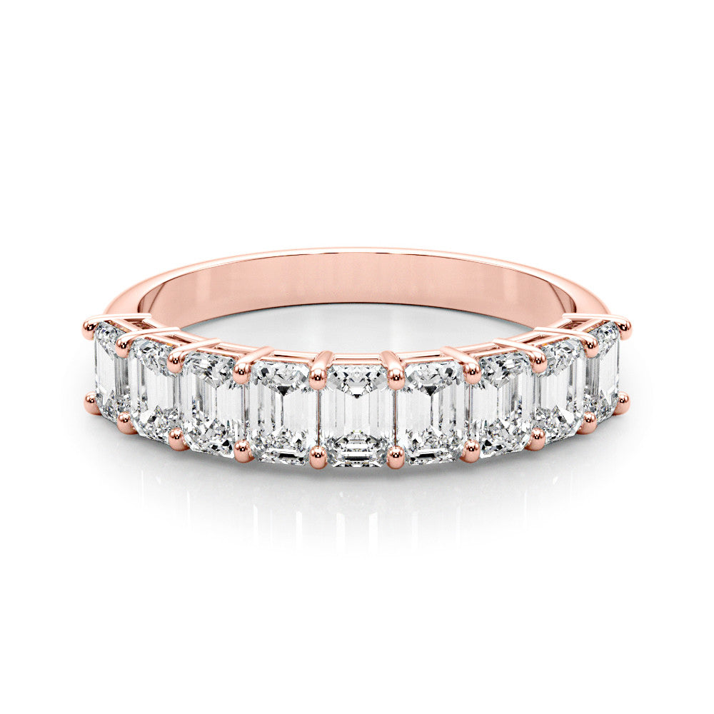 Nine Stone 2.0 ct. Emerald Cut Diamond Wedding Ring-VIRABYANI