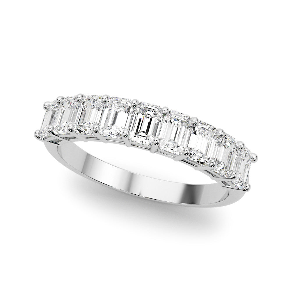 Nine Stone 2.0 ct. Emerald Cut Diamond Wedding Ring-VIRABYANI
