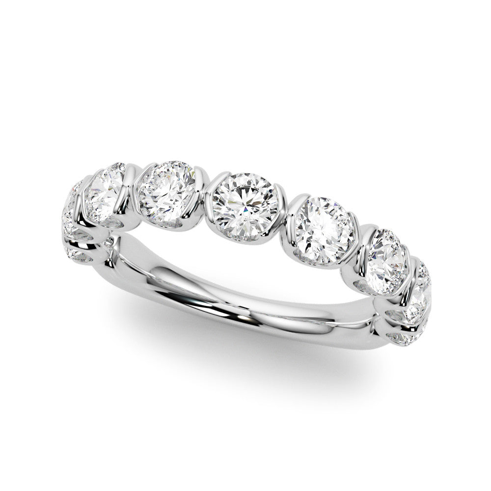 Nine Stone 1.80 ct. Round Diamond Wedding Ring-VIRABYANI