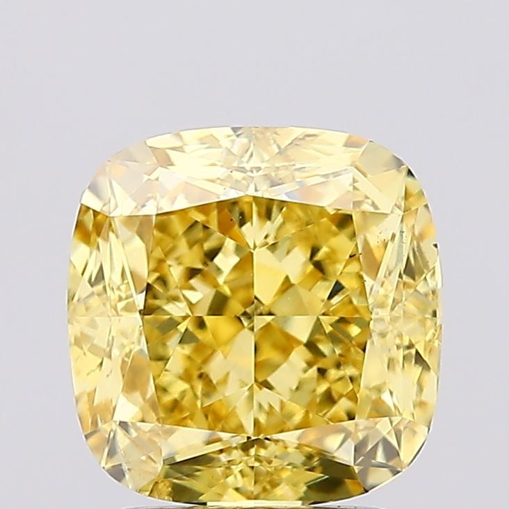 2.59 Carat Cushion Cut Fancy Yellow