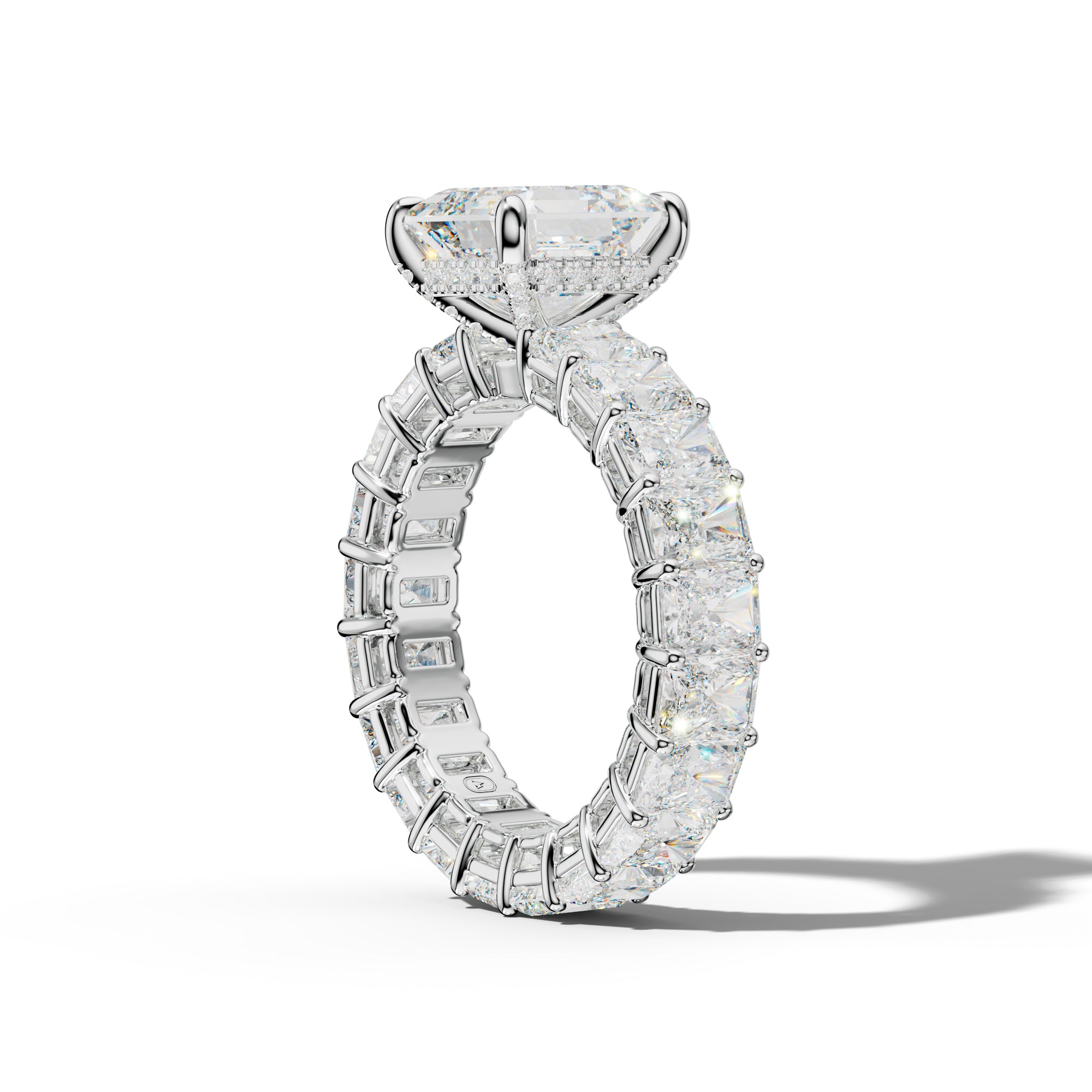 Soraya Asscher Diamond Engagement Ring With Radiant Side Stones