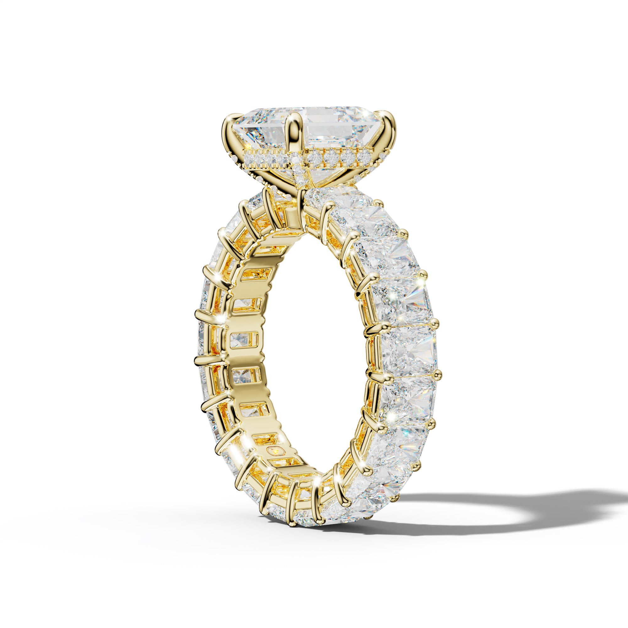Soraya Asscher Diamond Engagement Ring With Radiant Side Stones