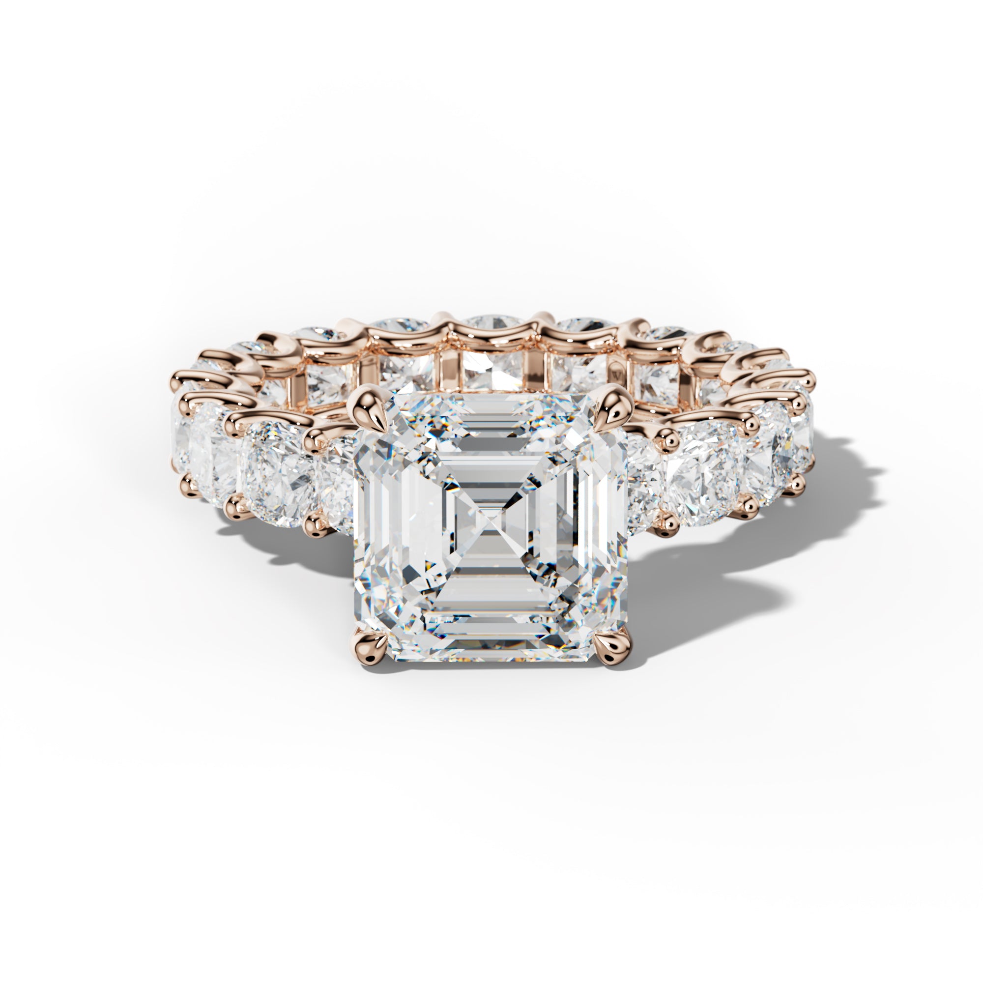 Karla Asscher Diamond Engagement Ring With Cushion Side Stones