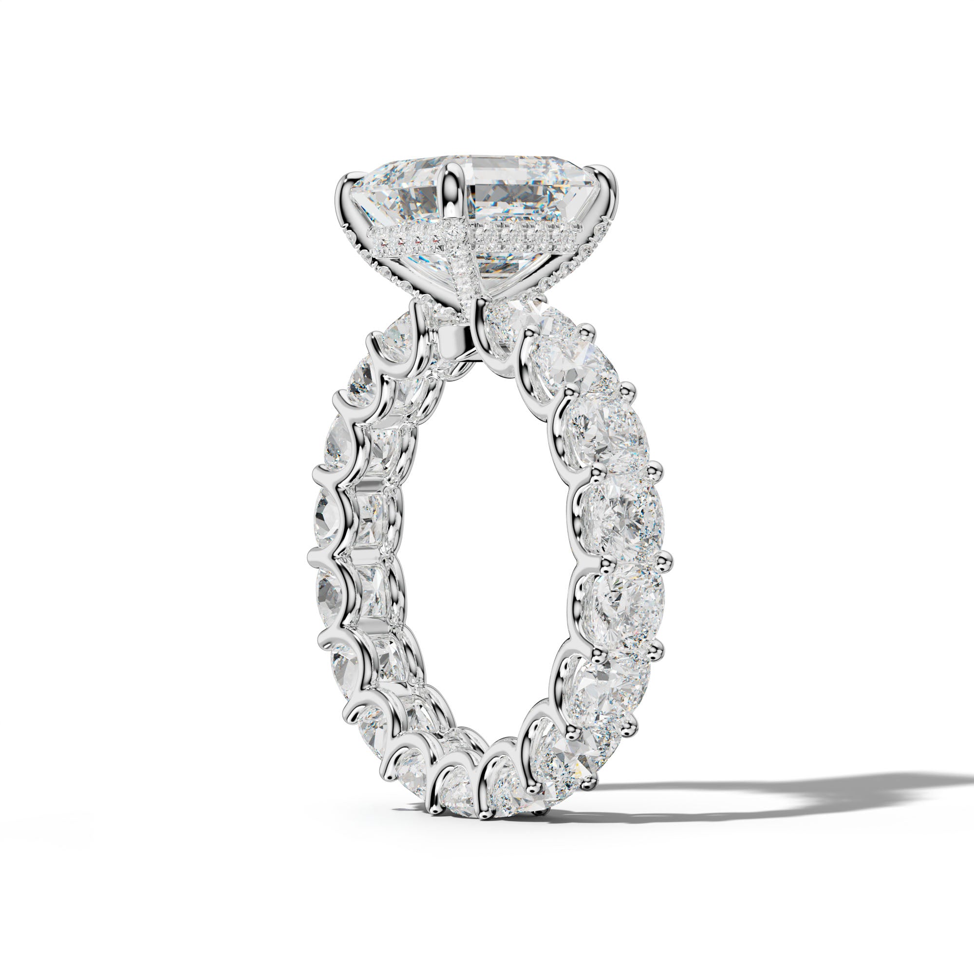 Karla Asscher Diamond Engagement Ring With Cushion Side Stones