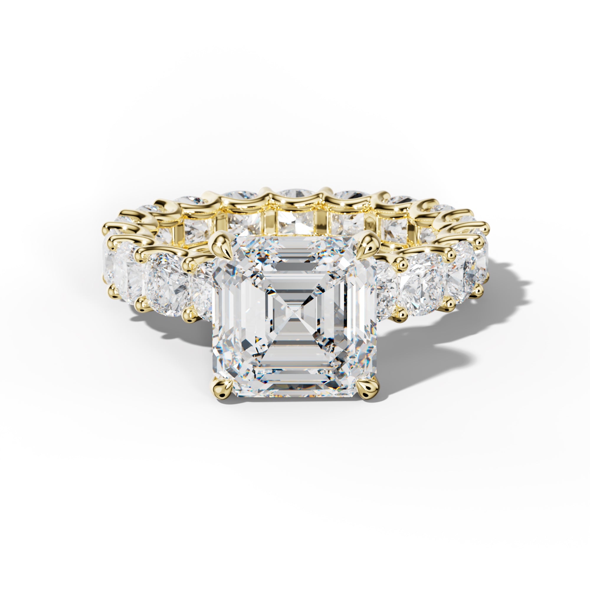 Karla Asscher Diamond Engagement Ring With Cushion Side Stones