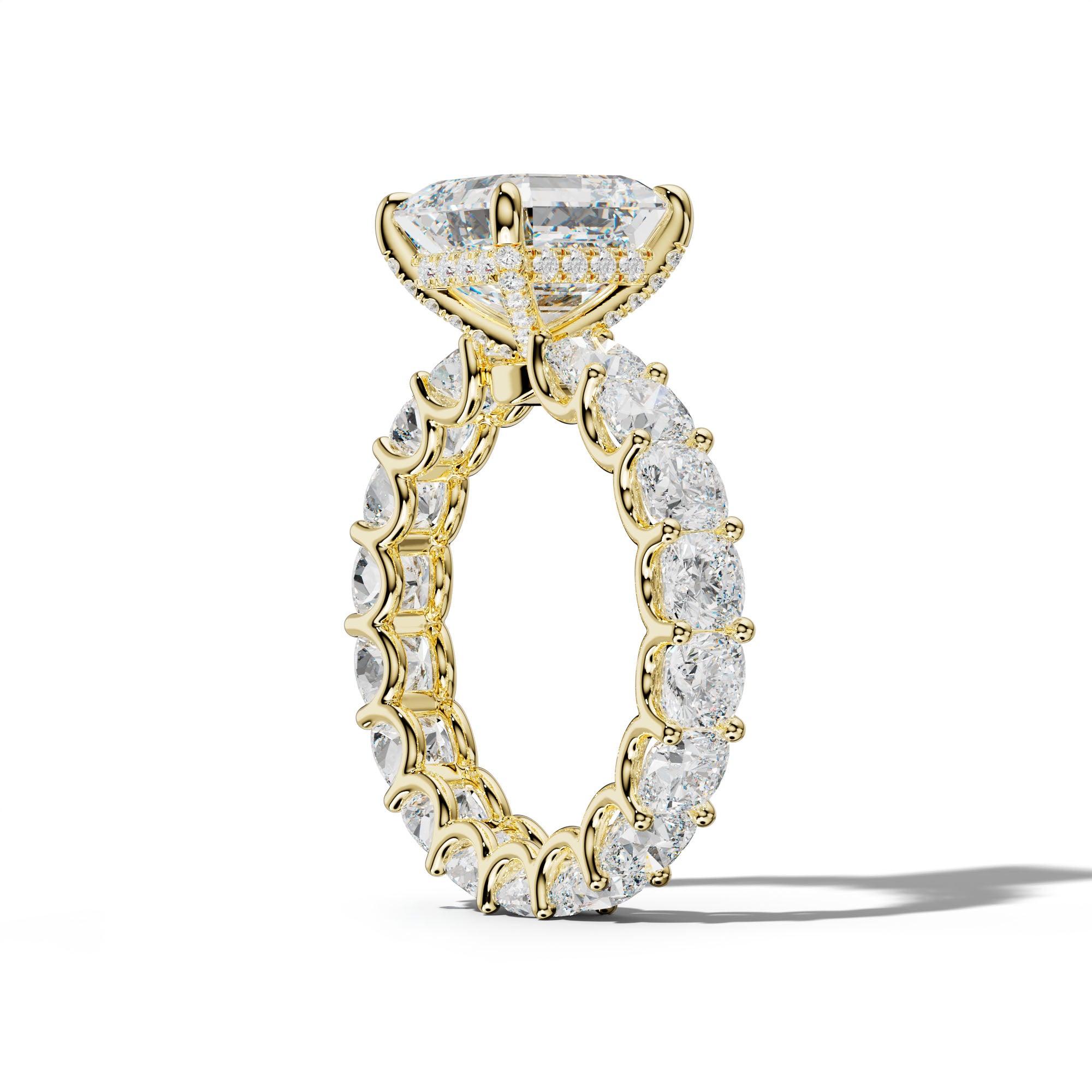 Karla Asscher Diamond Engagement Ring With Cushion Side Stones