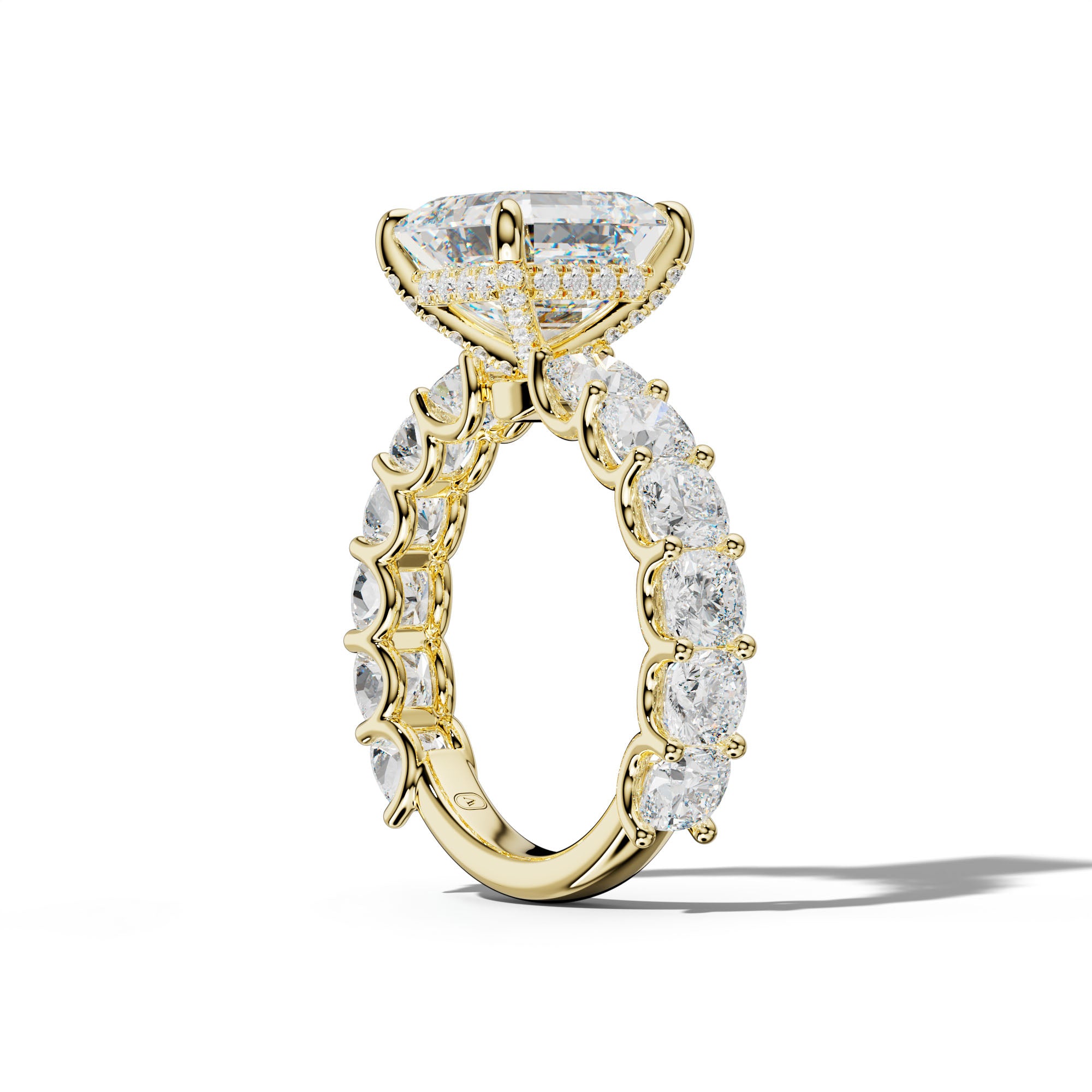 Daniela Asscher Diamond Engagement Ring With Cushion Side Stones