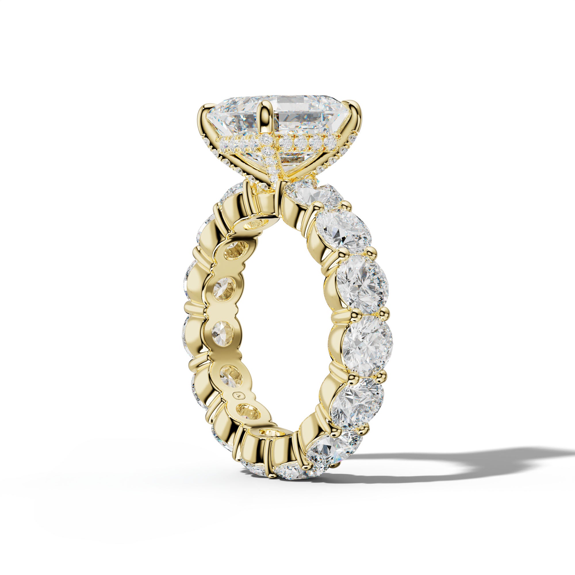 Fernanda Asscher Diamond Engagement Ring With Round Side Stones