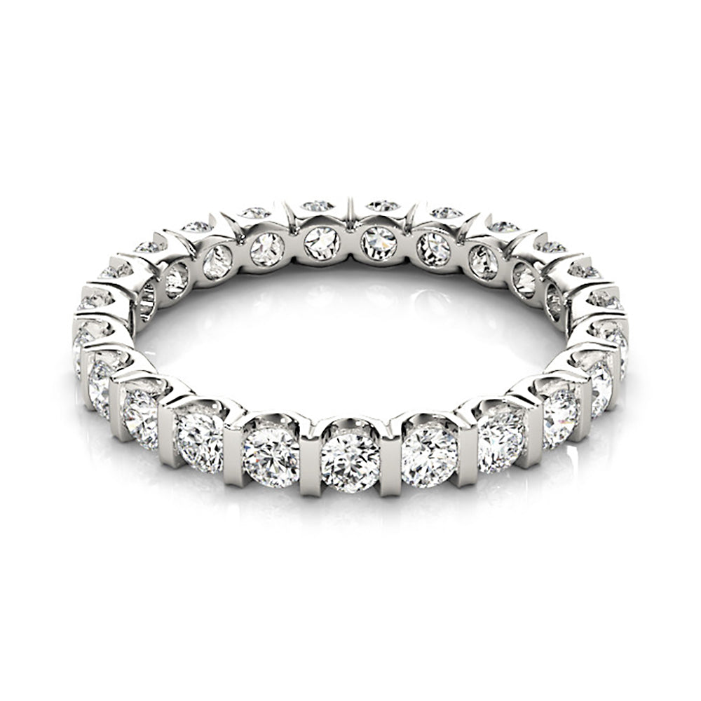 Bar Set 1.0 ct.Round Diamond Eternity Band-VIRABYANI
