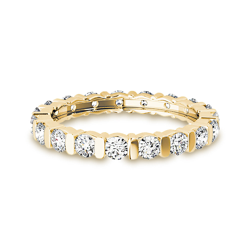 Bar Set 1.30 ct. Round Diamond Eternity Band-VIRABYANI