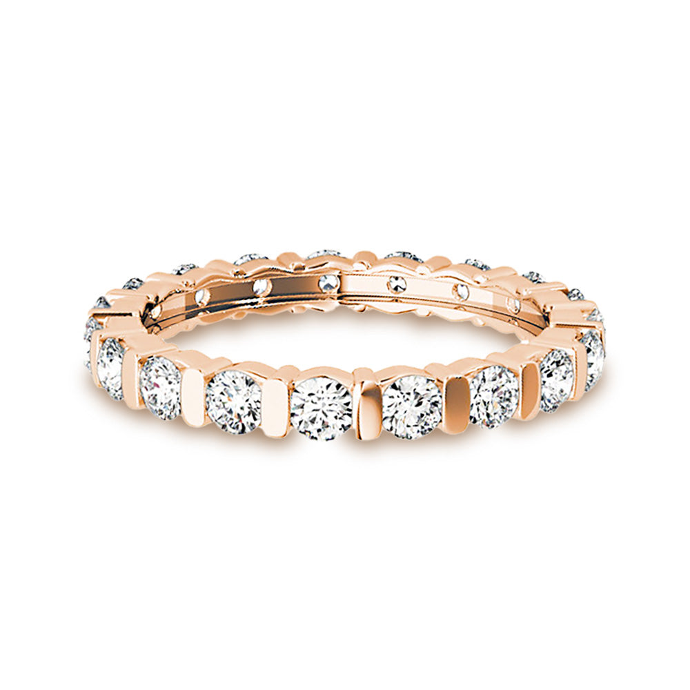 Bar Set 1.30 ct. Round Diamond Eternity Band-VIRABYANI