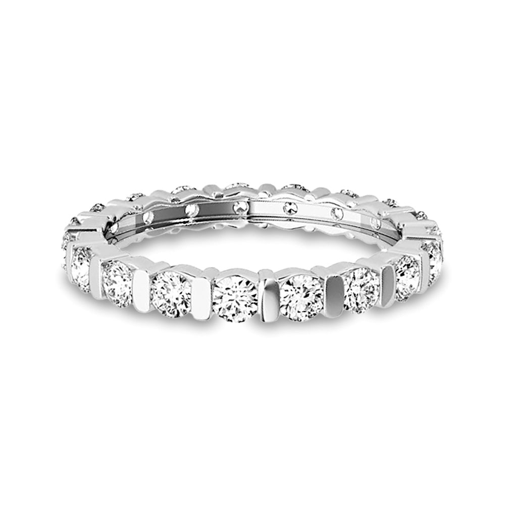 Bar Set 1.30 ct. Round Diamond Eternity Band-VIRABYANI