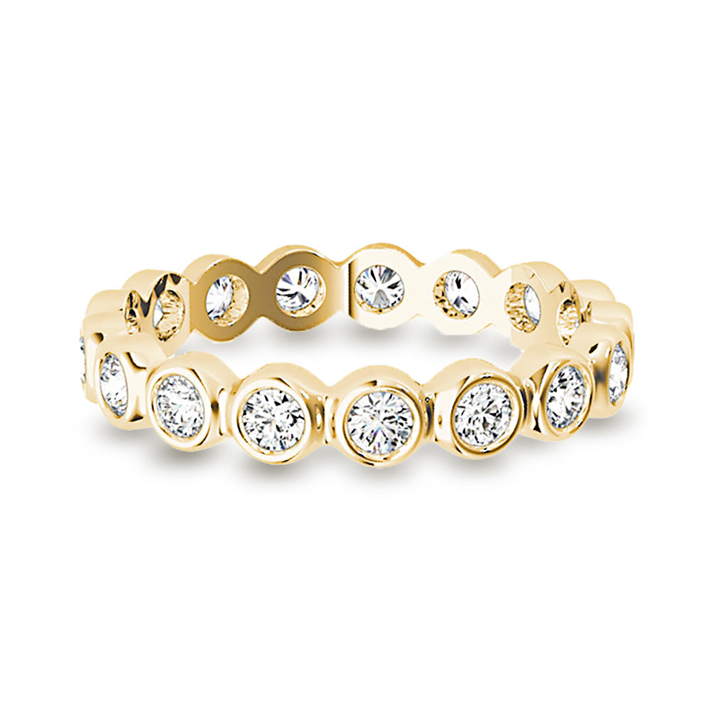 0.70 ct Round Diamond Eternity Band Bezel Set Ring-VIRABYANI