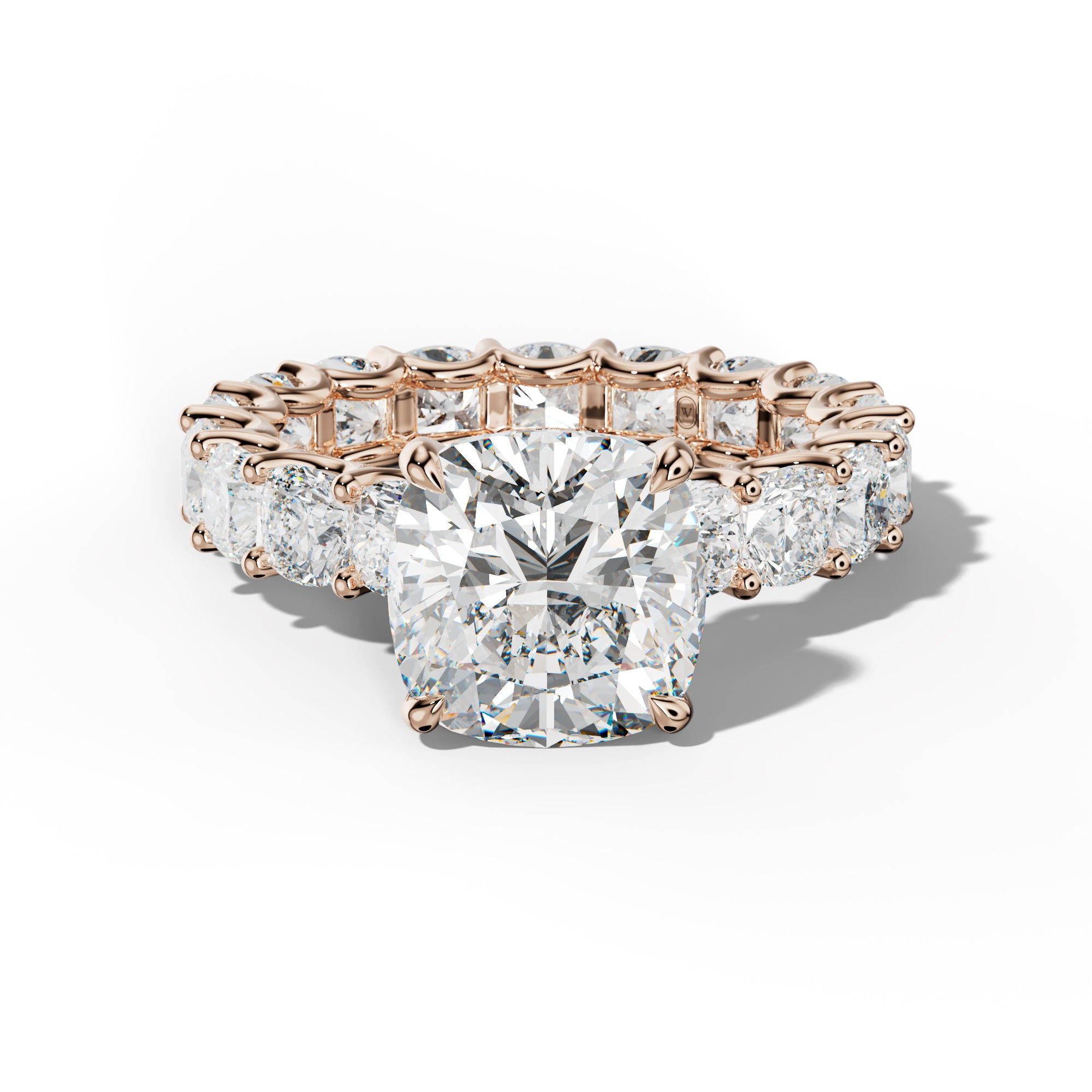 Karla Cushion Diamond Engagement Ring With Cushion Side Stones