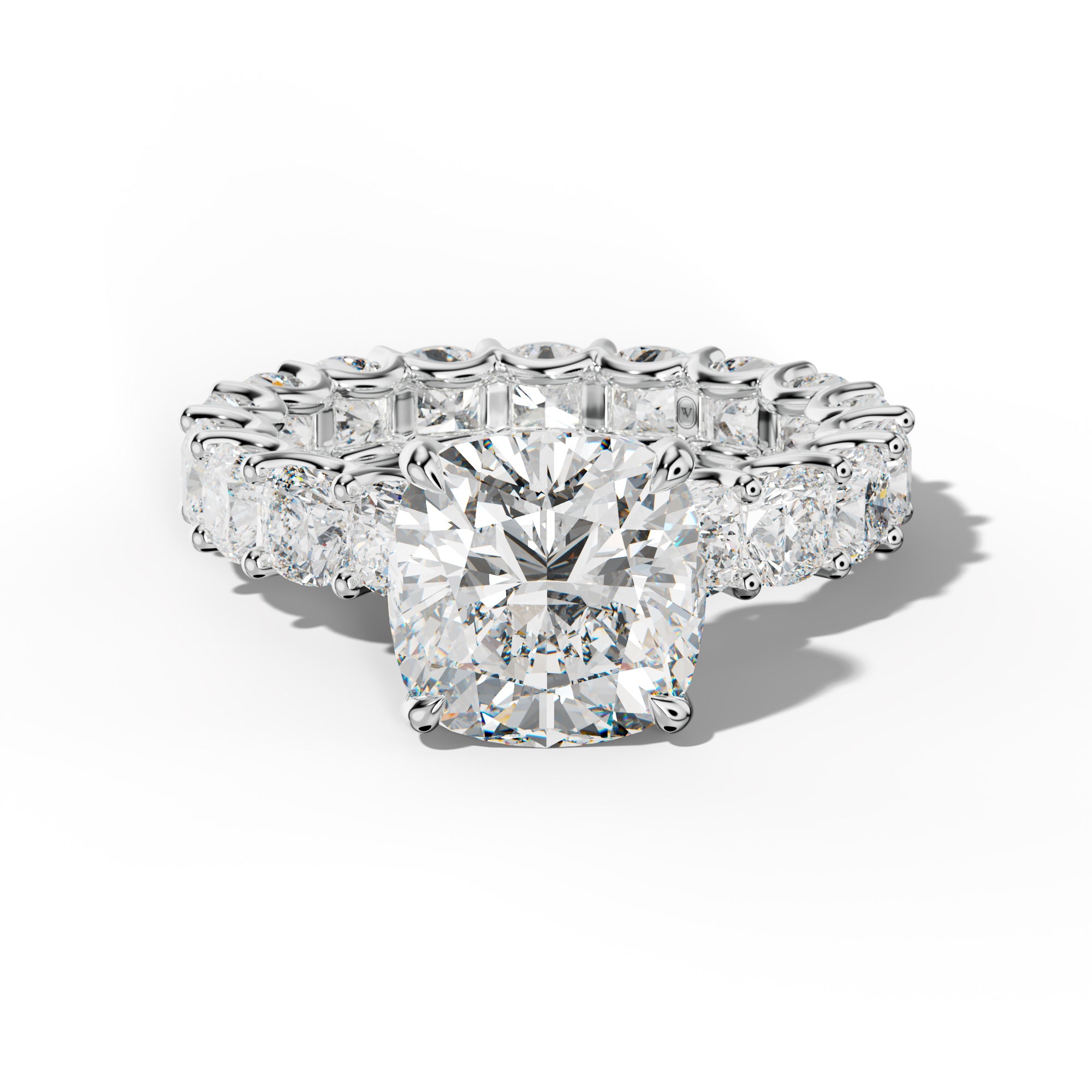 Karla Cushion Diamond Engagement Ring With Cushion Side Stones