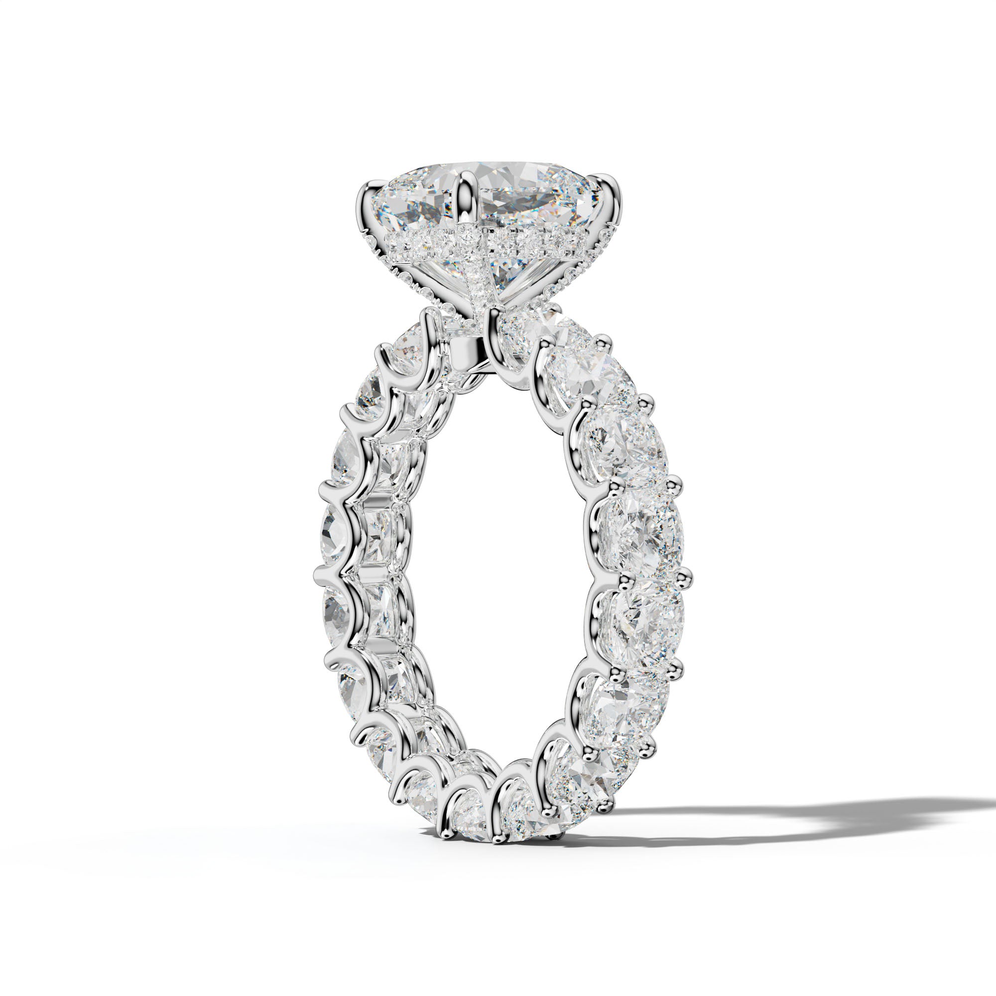 Karla Cushion Diamond Engagement Ring With Cushion Side Stones