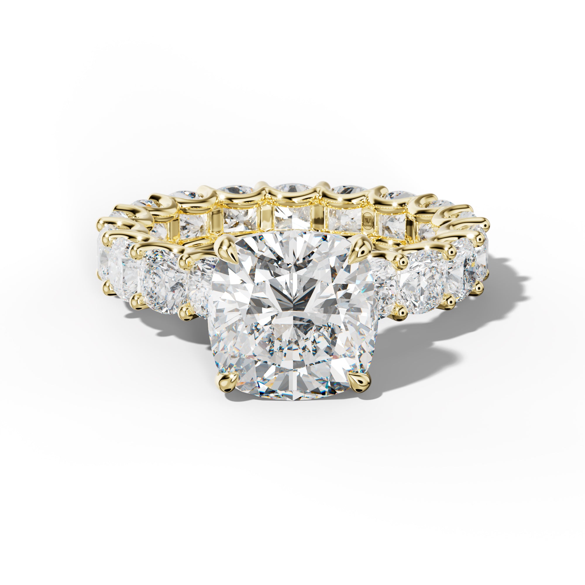 Karla Cushion Diamond Engagement Ring With Cushion Side Stones