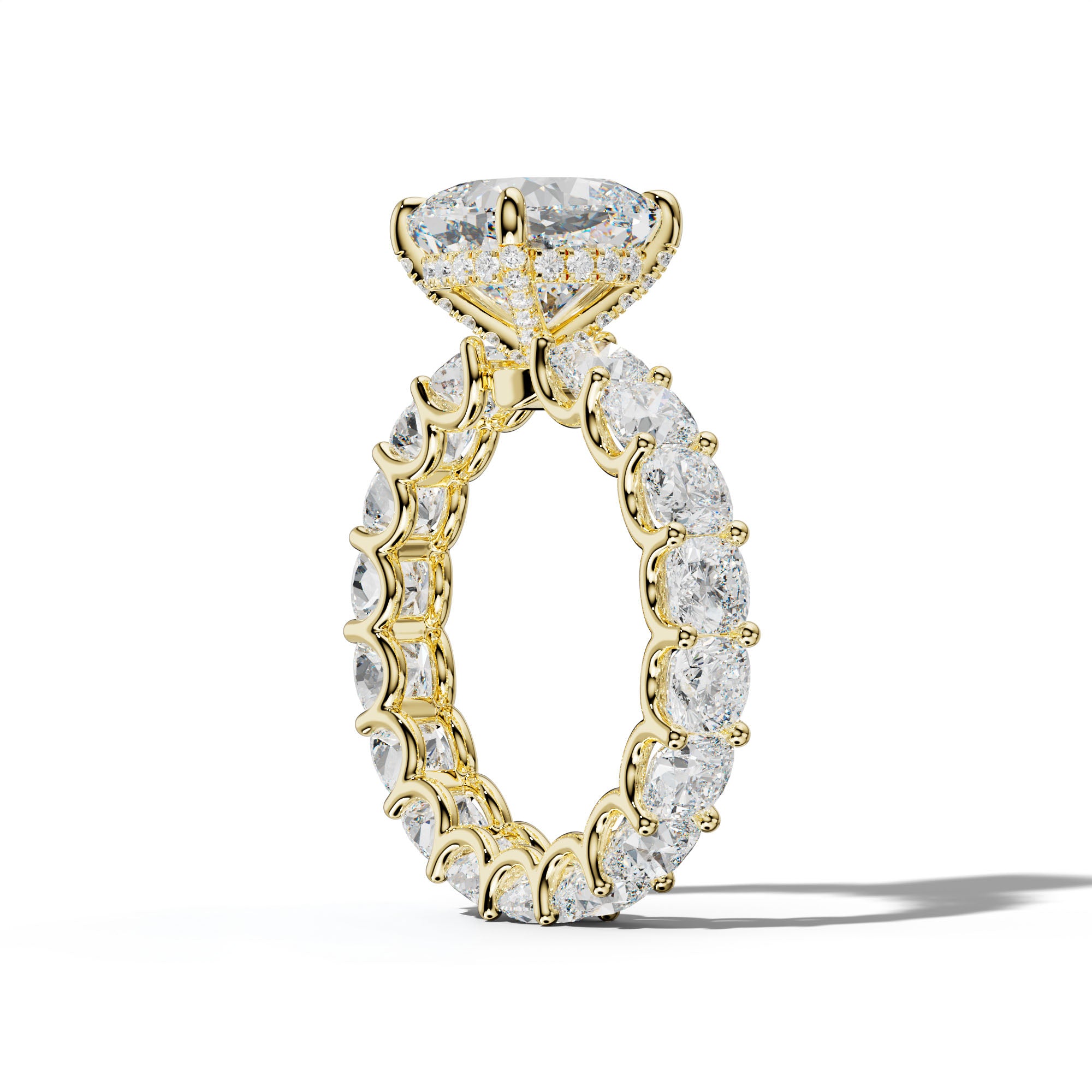 Karla Cushion Diamond Engagement Ring With Cushion Side Stones