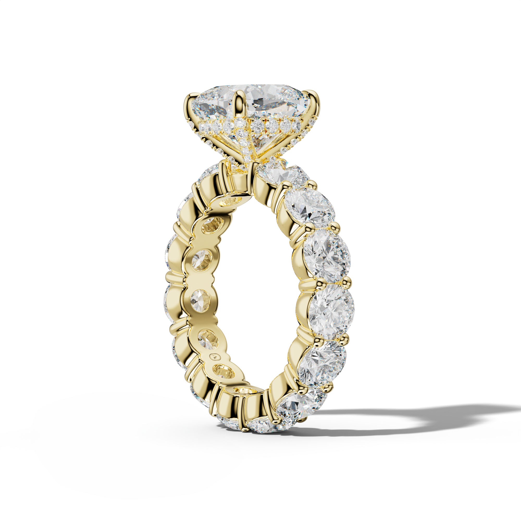 Fernanda Cushion Diamond Engagement Ring With Round Side Stones
