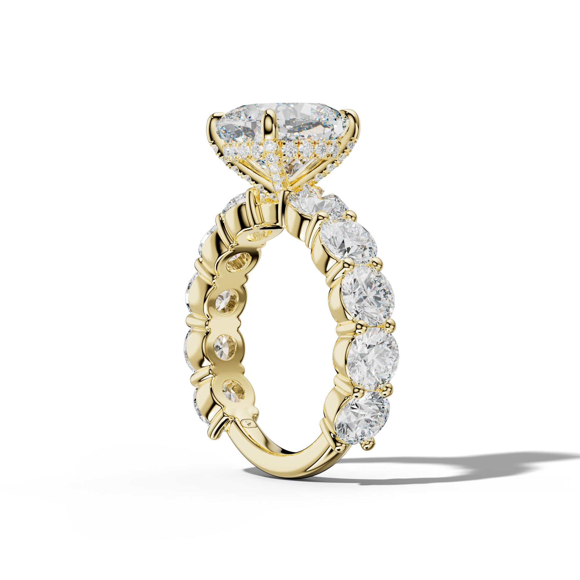 Marley Cushion Diamond Engagement Ring With Round Side Stones