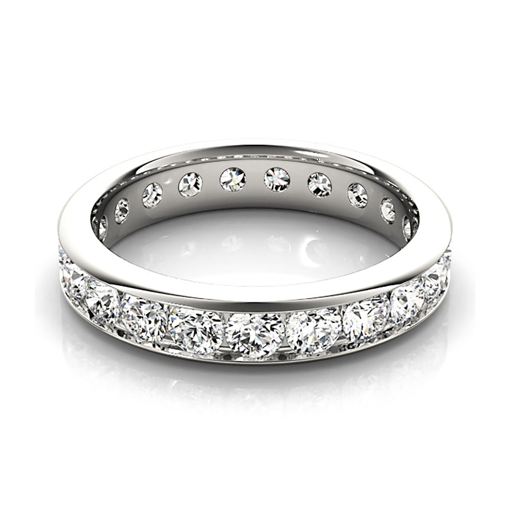 3.70 ct. Round Diamond Eternity Band Channel Set Ring-VIRABYANI