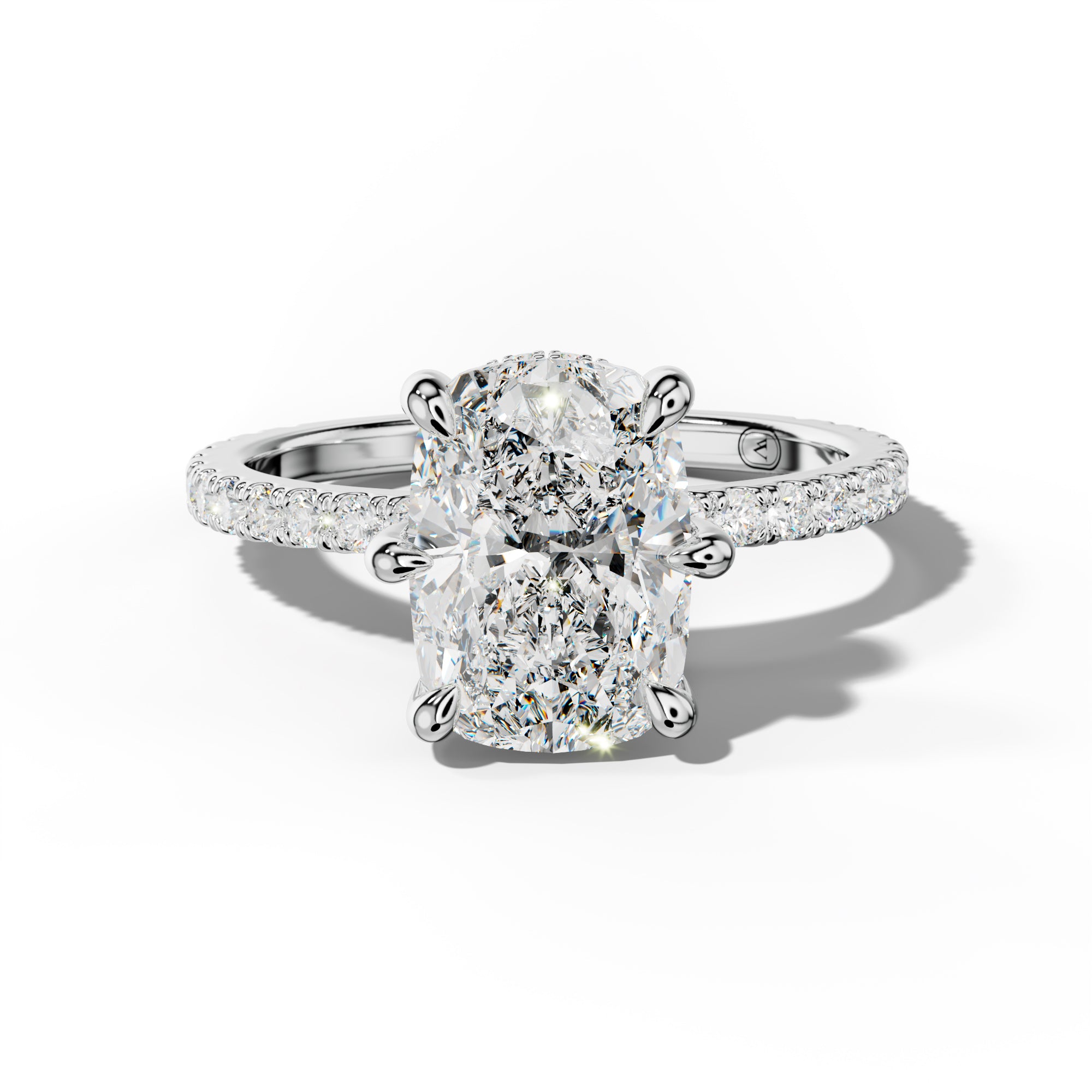 Chloe Six Prong Elongated Cushion Diamond Engagement Ring