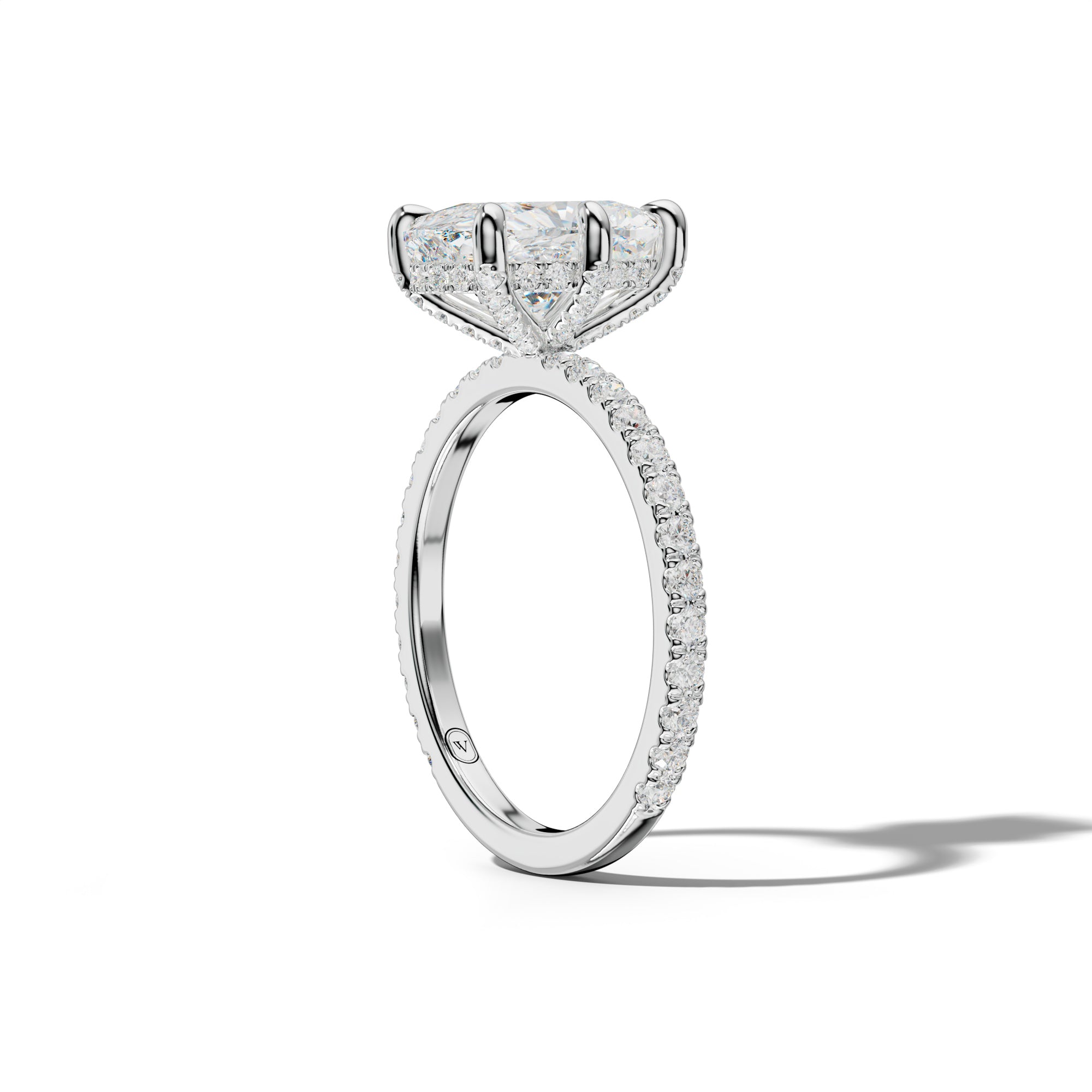 Chloe Six Prong Elongated Cushion Diamond Engagement Ring