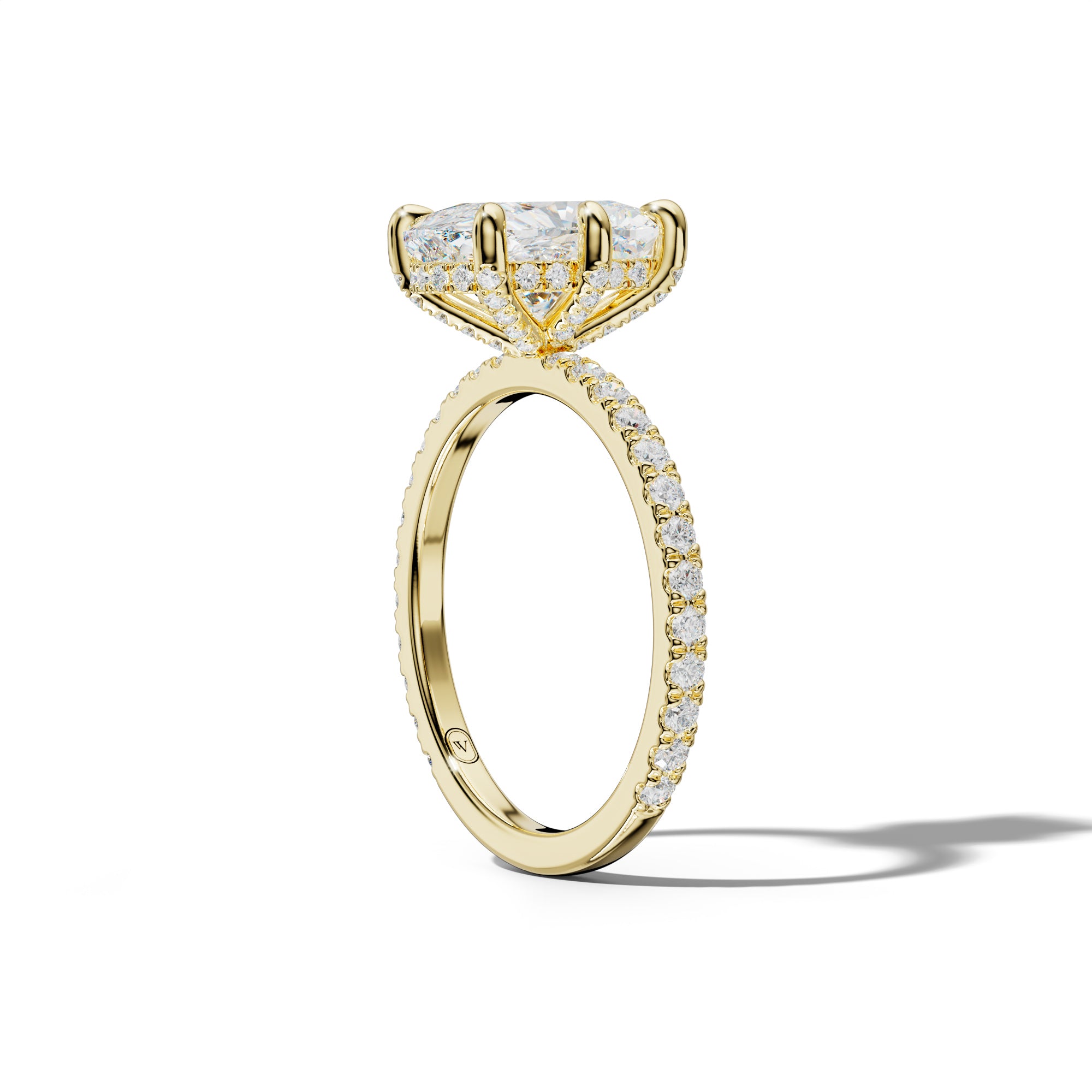 Chloe Six Prong Elongated Cushion Diamond Engagement Ring