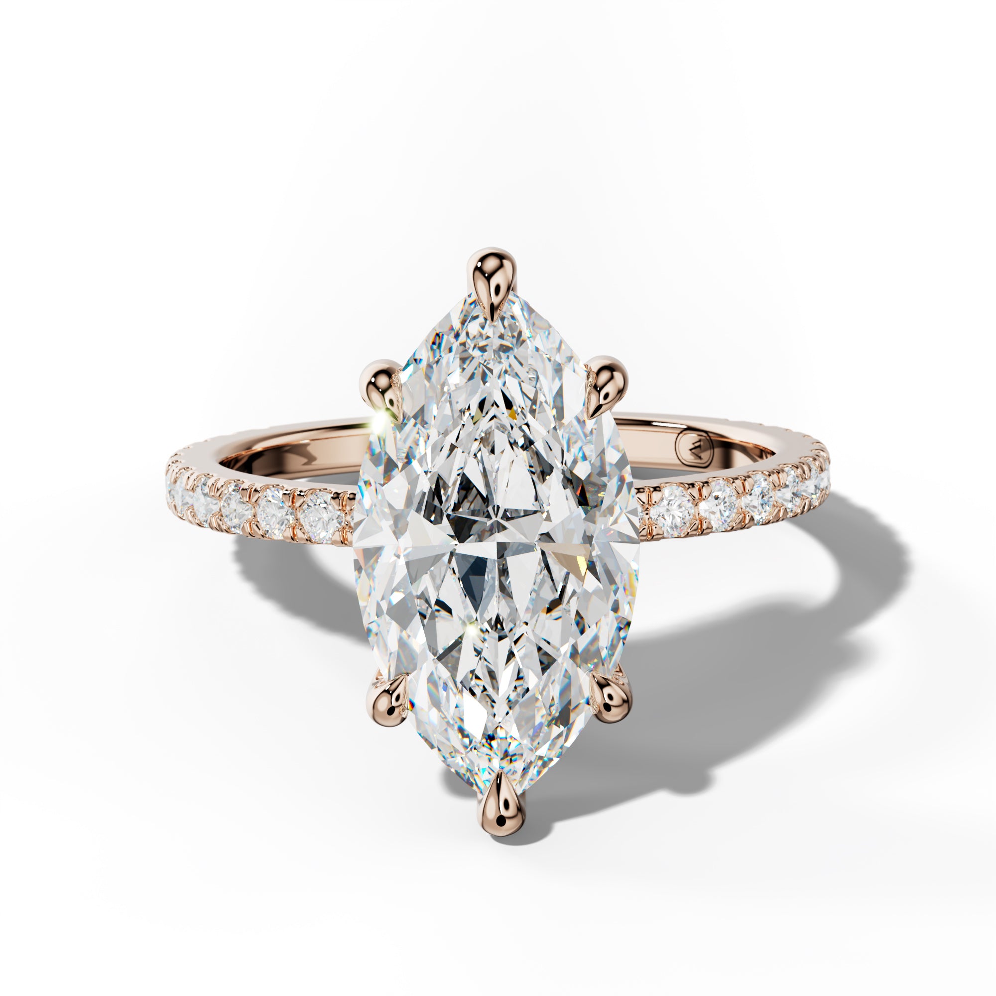 Chloe Six Prong Marquise Diamond Engagement Ring